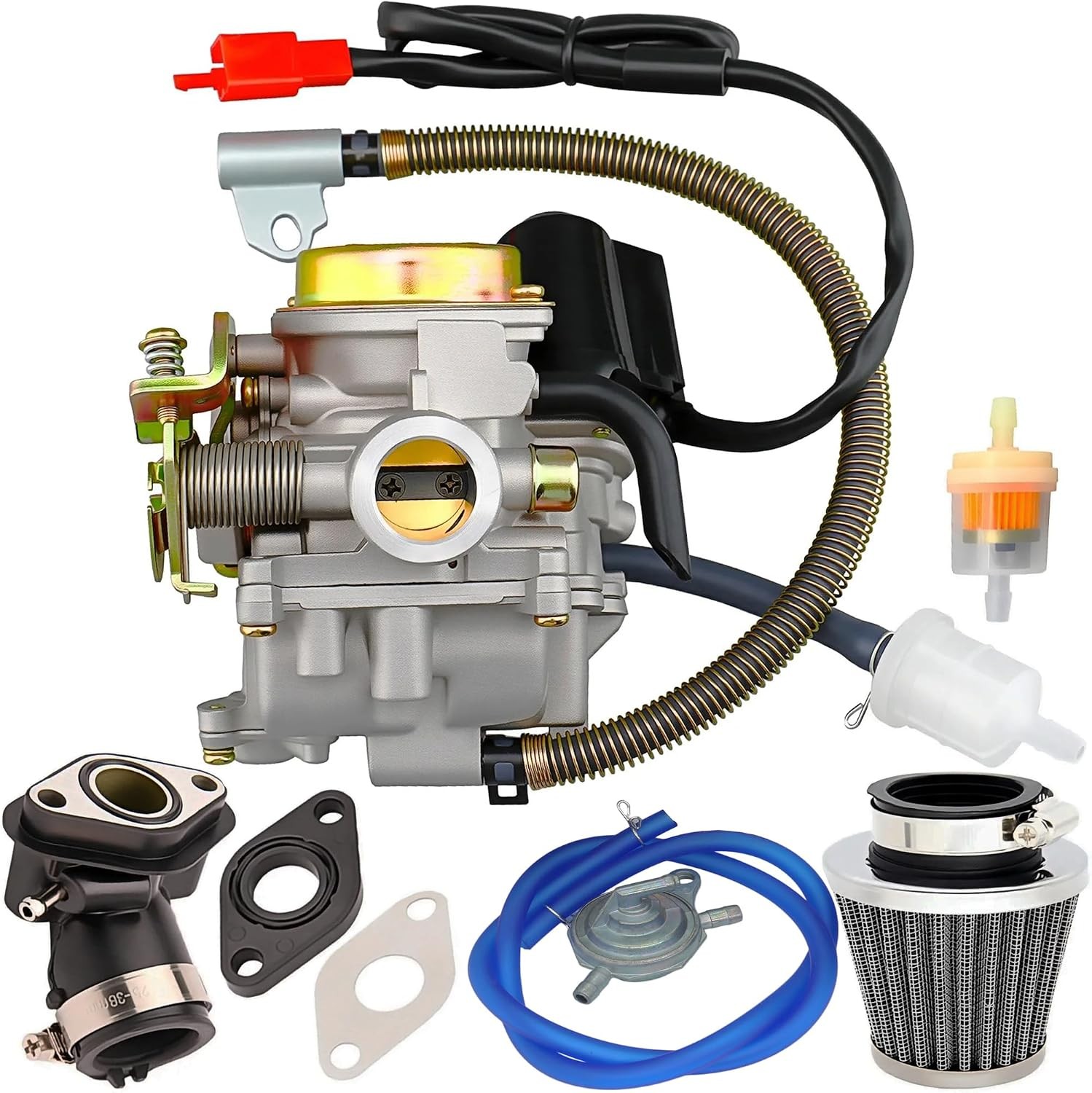 139QMB GY6 50CC 49CC Carburetor with Air Filter and Intake Manifold 139QMB GY6 50CC 49CC Carburetor with Air Filter and Intake Manifold