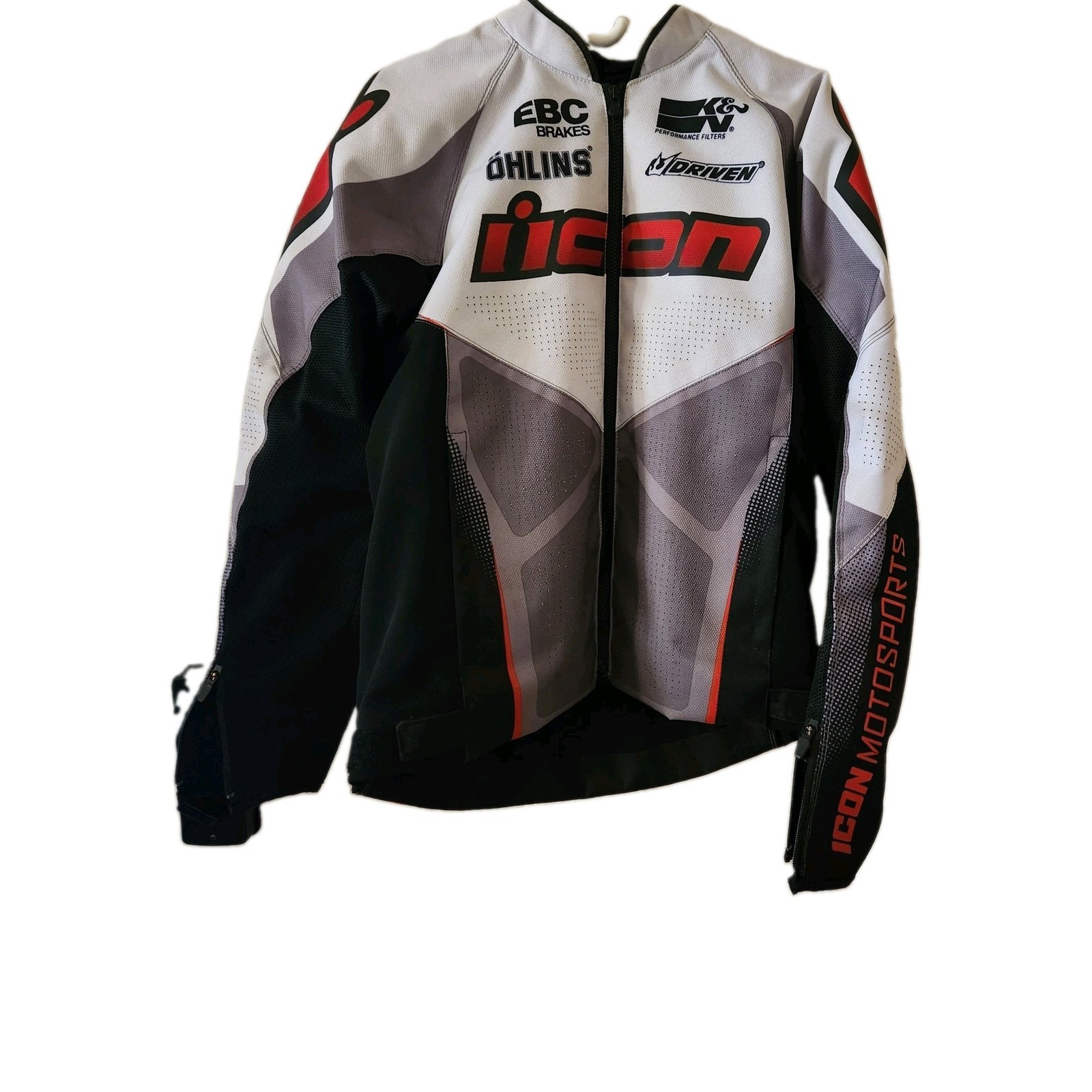Icon Mens Hooligan Ultrabolt Motorcycle Jacket With Pads Textile Gray Red M, Icon Mens Hooligan Ultrabolt Motorcycle Jacket With Pads Textile Gray Red M,