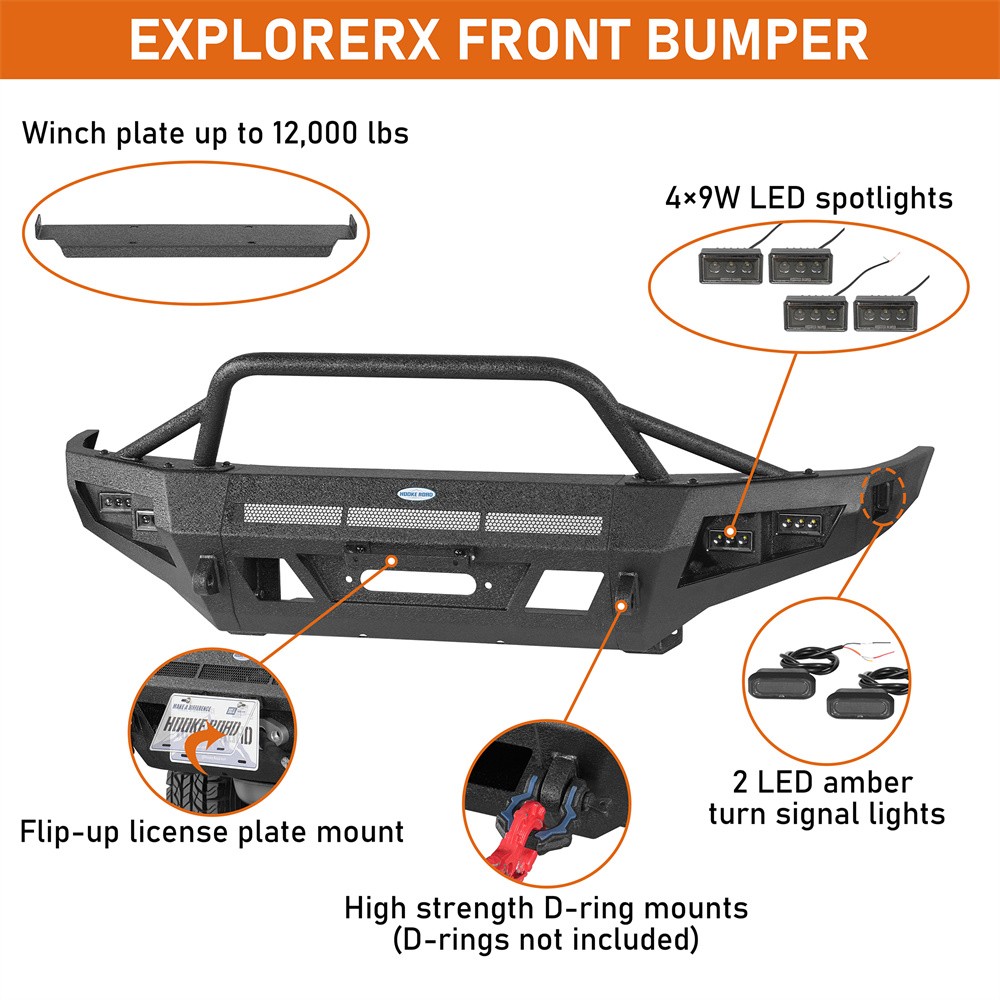 Off-Road Front Rear Bumper w/Winch Plate,LED Lights For 1996-2002 Toyota 4Runner Off-Road Front Rear Bumper w/Winch Plate,LED Lights For 1996-2002 Toyota 4Runner