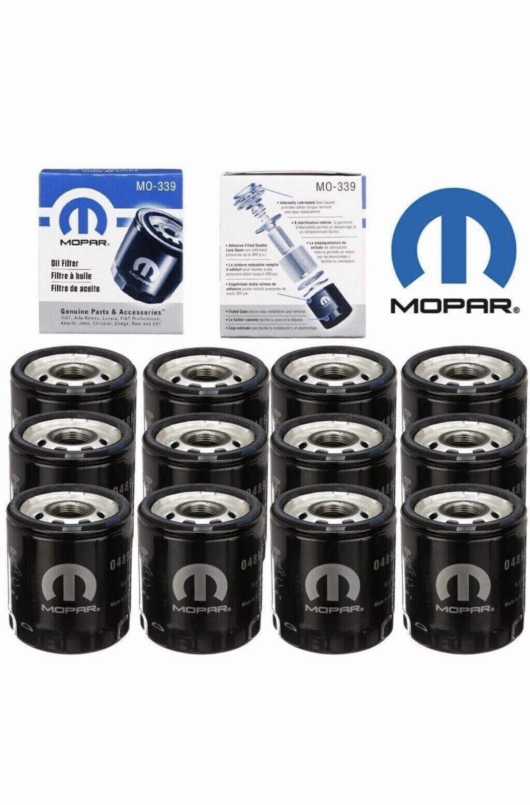 12 OEM Genuine Mopar Engine Oil Filter MO-339 Jeep Chrysler Dodge Ram 4892339AB