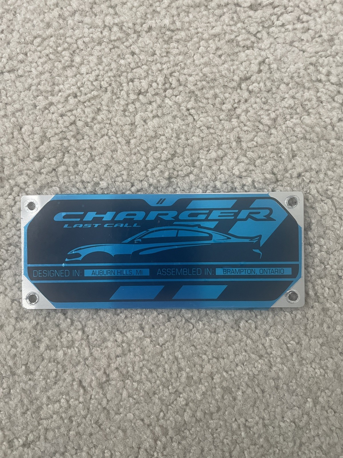 2023 DODGE CHARGER LAST CALL CLOSE-OUT PLATE FACTORY GENUINE 68612157AA 2023 DODGE CHARGER LAST CALL CLOSE-OUT PLATE FACTORY GENUINE 68612157AA