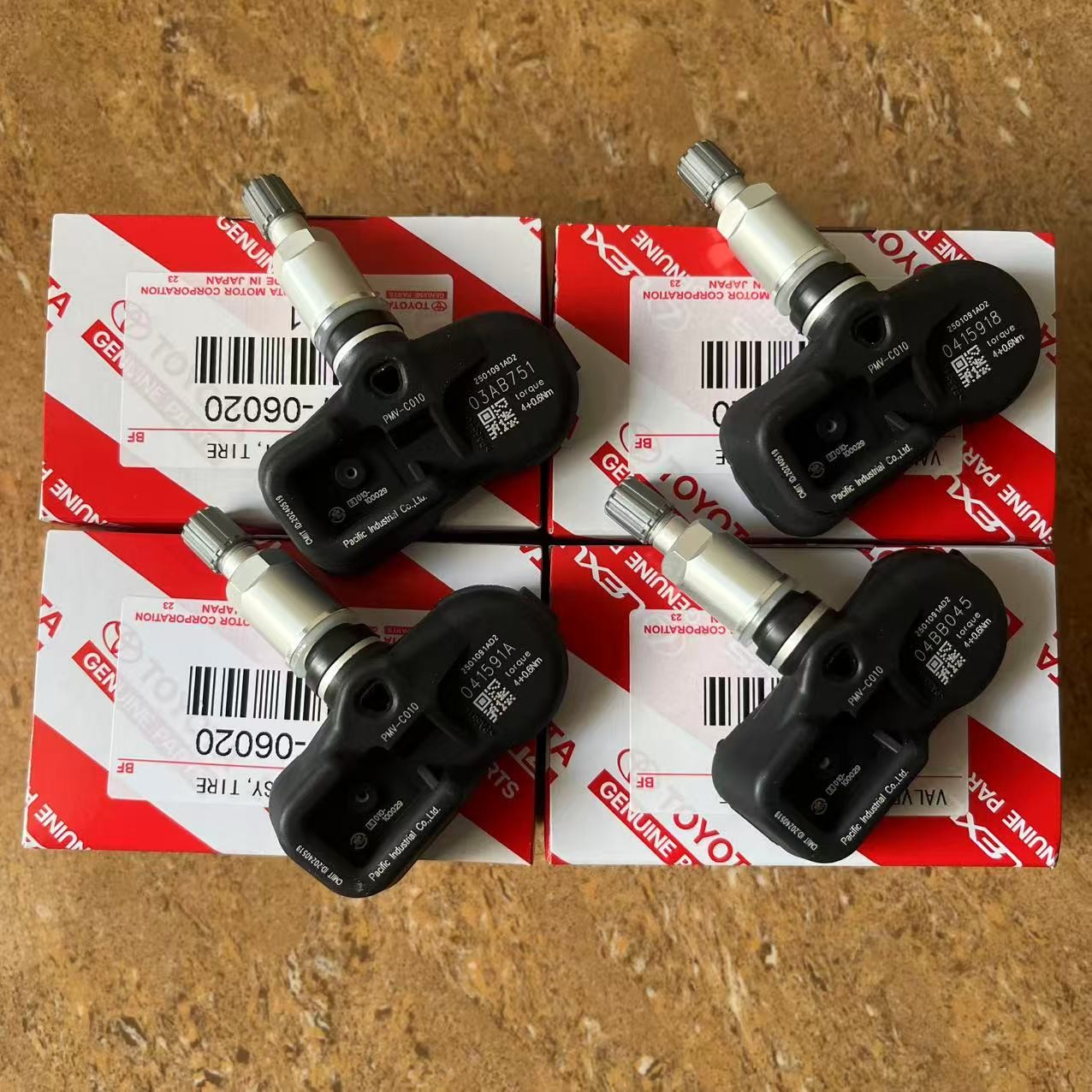 4pcs Genuine TPMS TIRE PRESSURE SENSOR OEM PMV-C010 For Toyota Lexus 42607-06020 4pcs Genuine TPMS TIRE PRESSURE SENSOR OEM PMV-C010 For Toyota Lexus 42607-06020