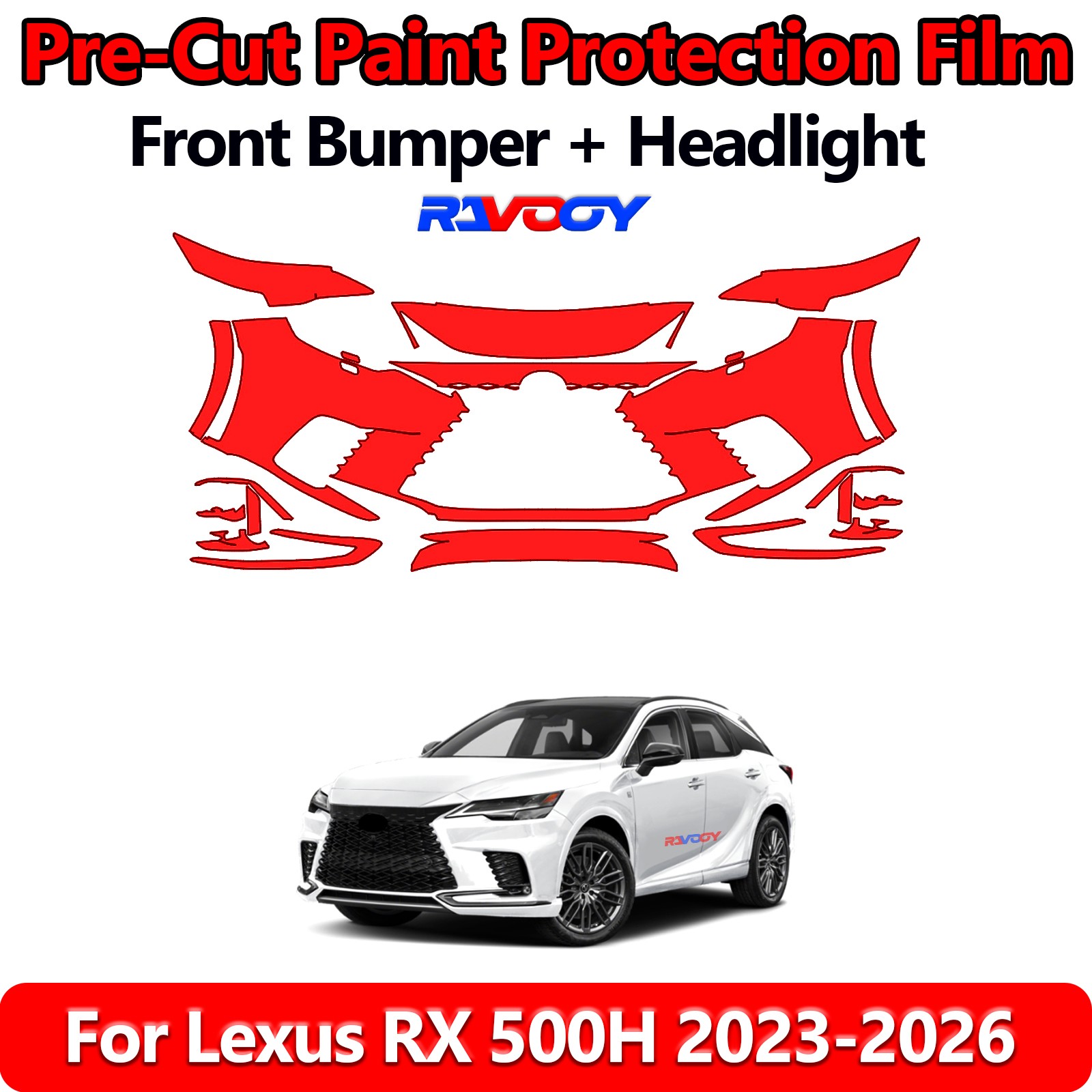 8.5Mil PreCut Front Bumper PPF Kit Film For Lexus RX 500H 2023-2026