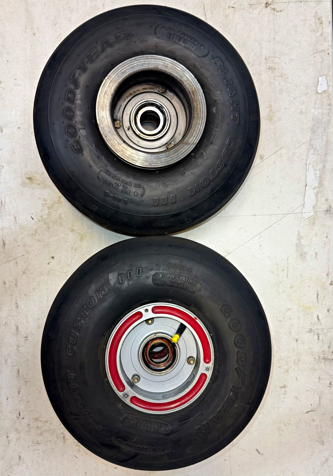PAIR Cleveland 40-406C 6.00-6 Main Wheel Assemblies w/ Rotors & Goodyear Tires -