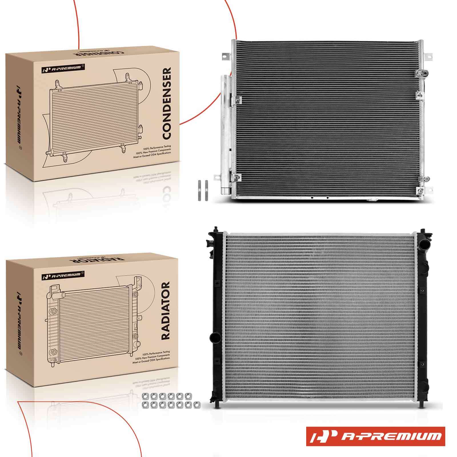 A-Premium 2Pc Radiator & AC Condenser Cooling Kit for Cadillac SRX 2004-2007 STS