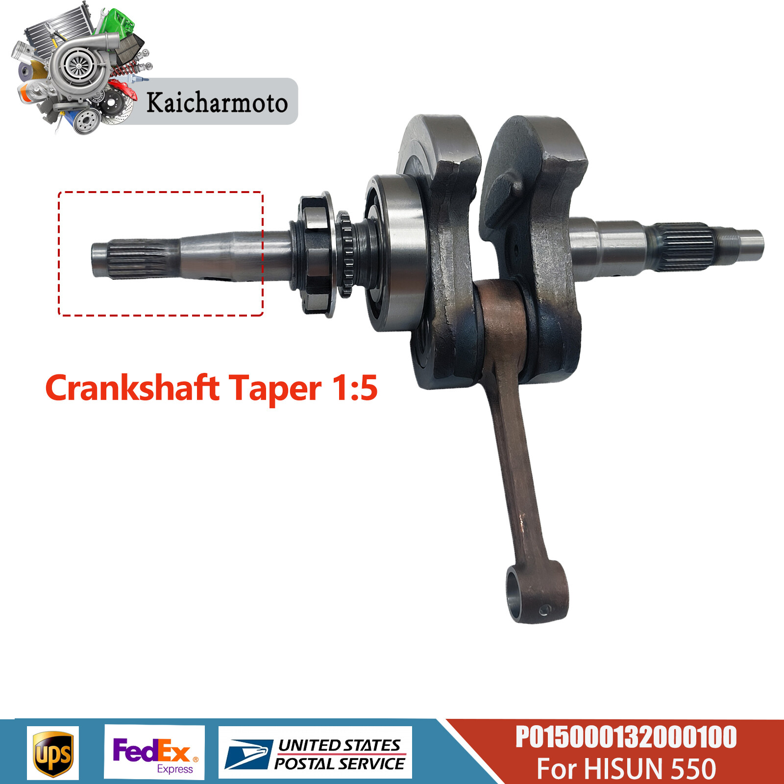 Crankshaft W/Rod Taper 1:5 for Hisun 550 Massimo MSU 550 P015000132000100