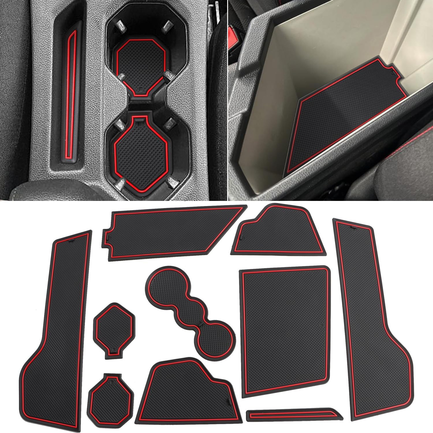 Auovo Mats for 2019-2026 Volkswagen Jetta Accessories Door Cup Holder Liner Red Auovo Mats for 2019-2026 Volkswagen Jetta Accessories Door Cup Holder Liner Red