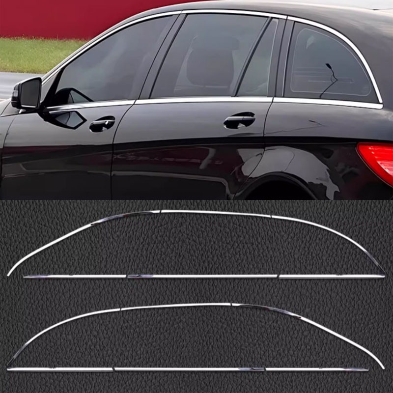 For 2010-2017 Benz R-Class W251 Chrome steel Windows Sill Molding Strip Trim X