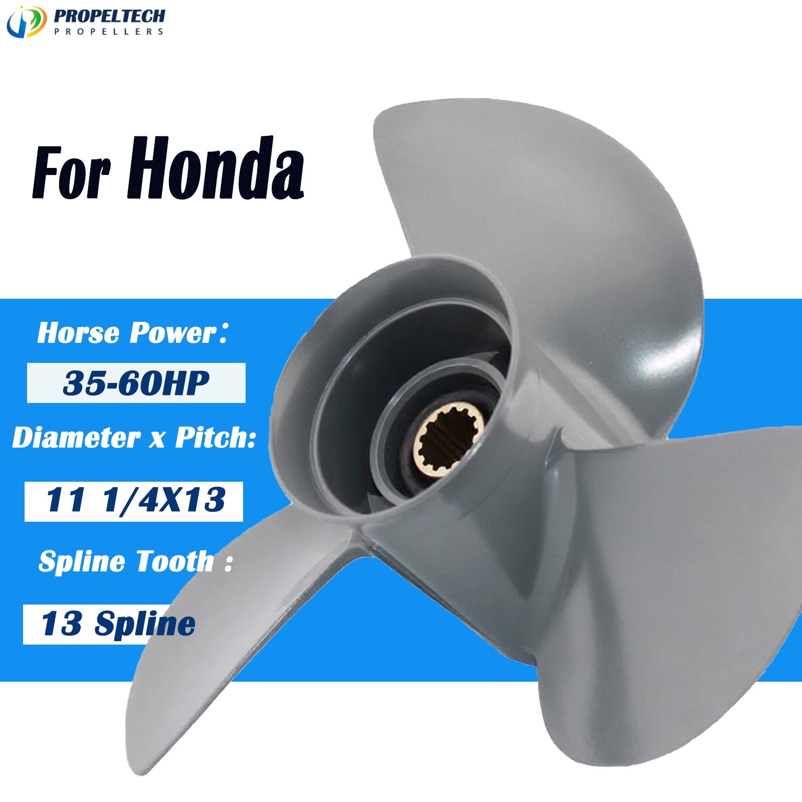 11 1/4 X 13 Aluminum Outboard Boat Propeller For Honda 35-60HP 13 Tooth 11.25x13 11 1/4 X 13 Aluminum Outboard Boat Propeller For Honda 35-60HP 13 Tooth 11.25x13