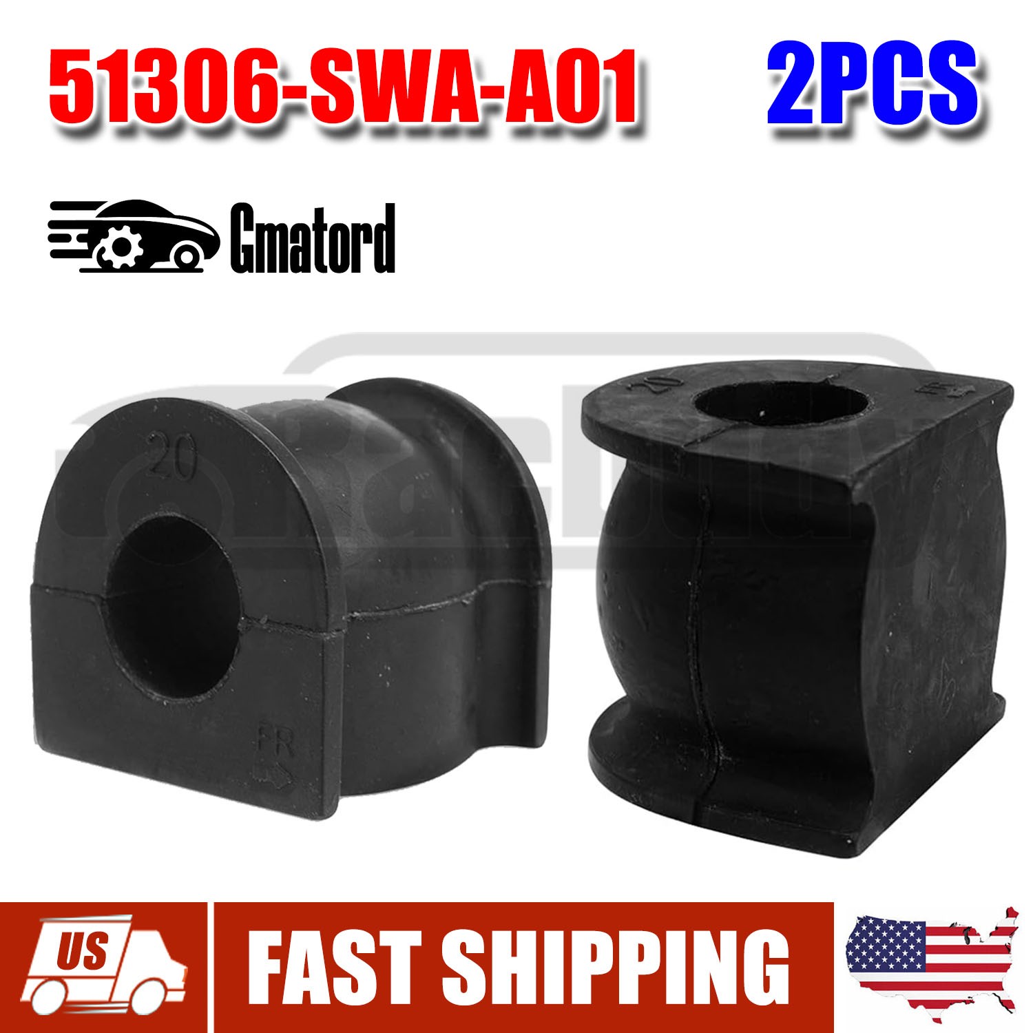 2PCS New 51306-SWA-A01 Suspension Stabilizer Bar Bushings For Honda CR-V 2.4L