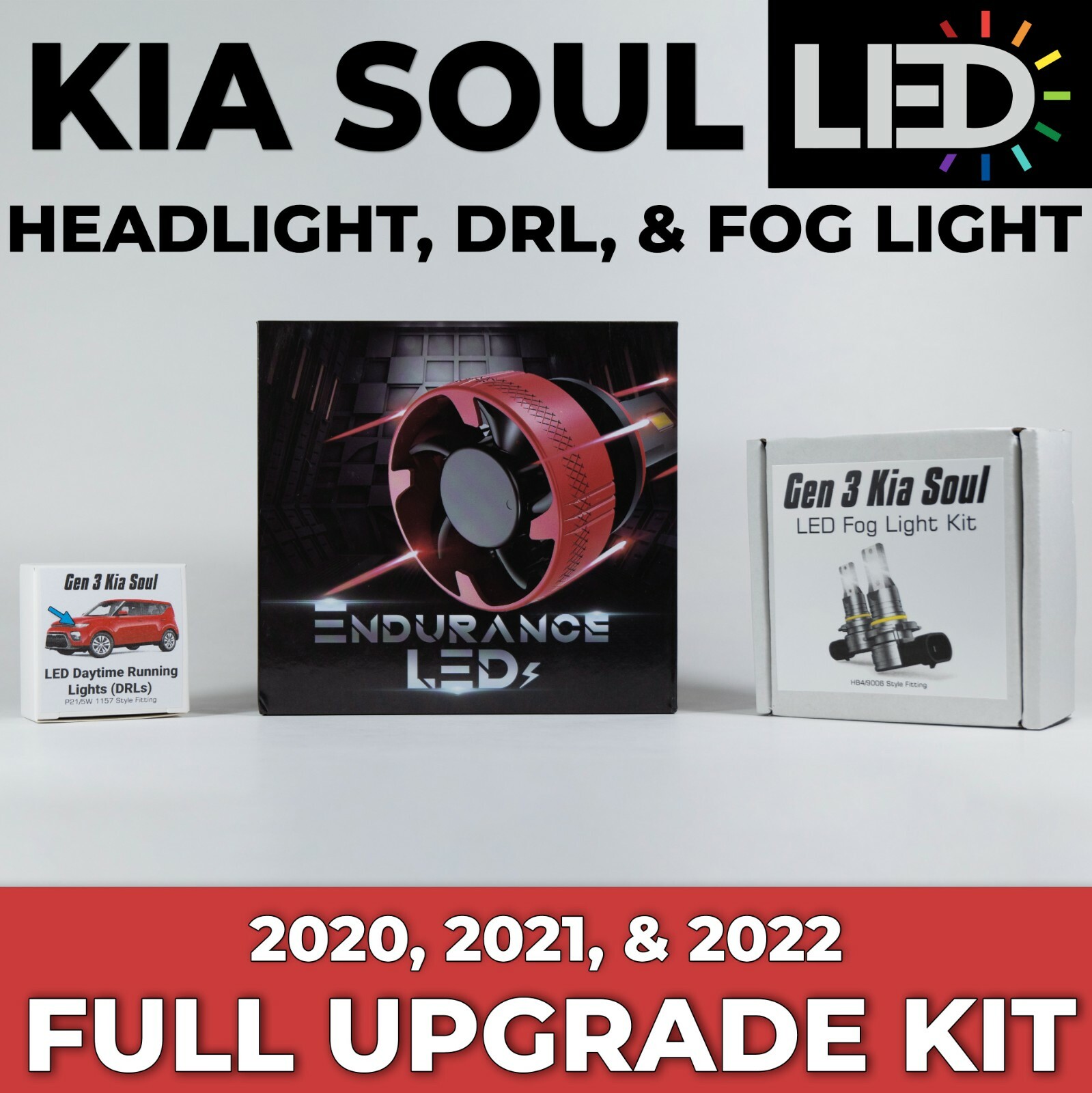 2020/21/22 KIA Soul LED Headlight, Daytime Running Light, & Fog Light FULL Kit 2020/21/22 KIA Soul LED Headlight, Daytime Running Light, & Fog Light FULL Kit
