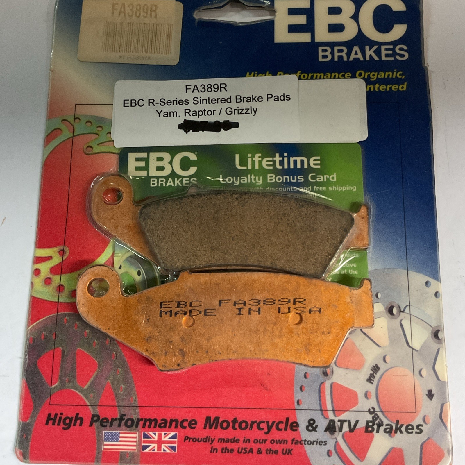 Long Life Sintered Brake Pads - Sup. To FA185R EBC FA389R Long Life Sintered Brake Pads - Sup. To FA185R EBC FA389R
