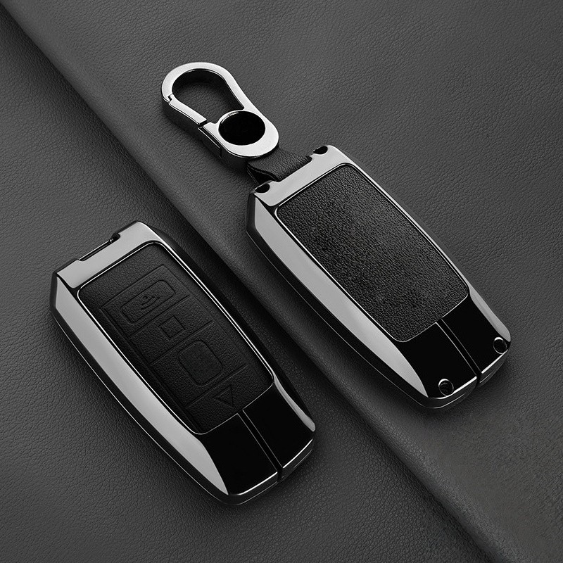 Alloy Leather Car Key Fob Case Cover For Rolls-Royce Cullinan Dawn Phantom Ghost