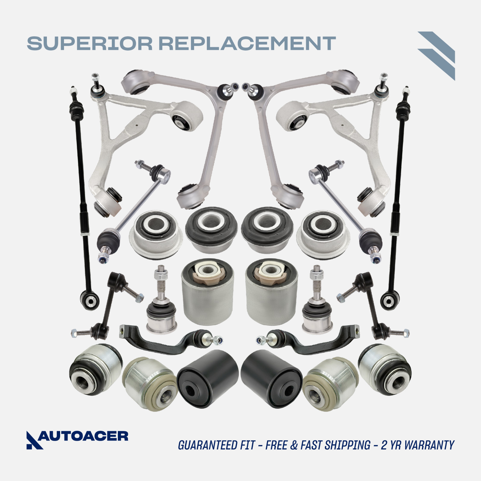 AUTOACER 24p Front & Rear Suspension Arms Tie Rods Links Bushes For Jaguar SType