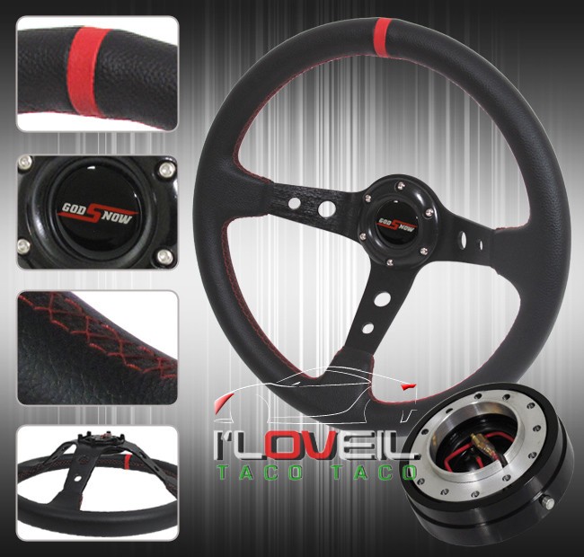 320mm Pvc Leather Wrapped Steering Wheel + Black 1.5\ 320mm Pvc Leather Wrapped Steering Wheel + Black 1.5\