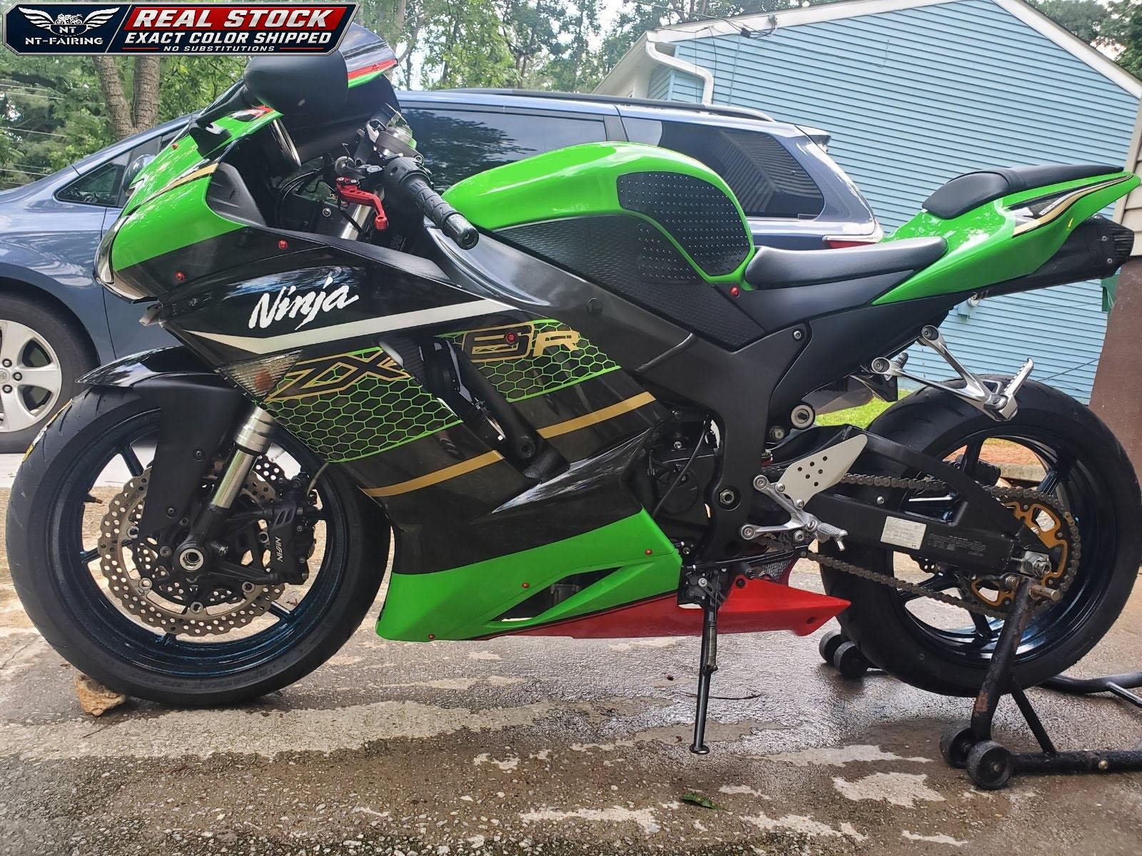 MSA Injection Green Black ABS  Fairing Fit for Kawasaki 2007 2008 ZX6R 636 d058