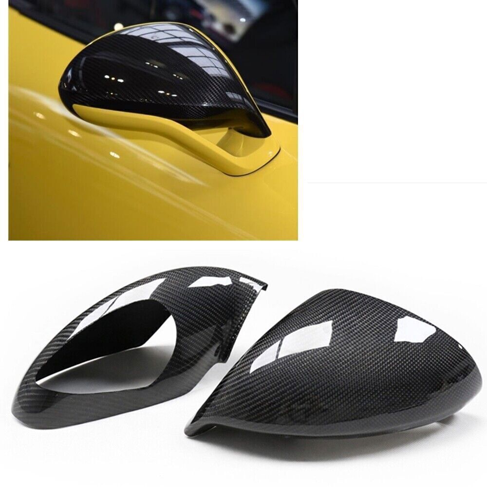 For Porsche 911 Turbo GT3 GT4 2015+ Carbon Fiber Car Rear View Mirror Cover Cap