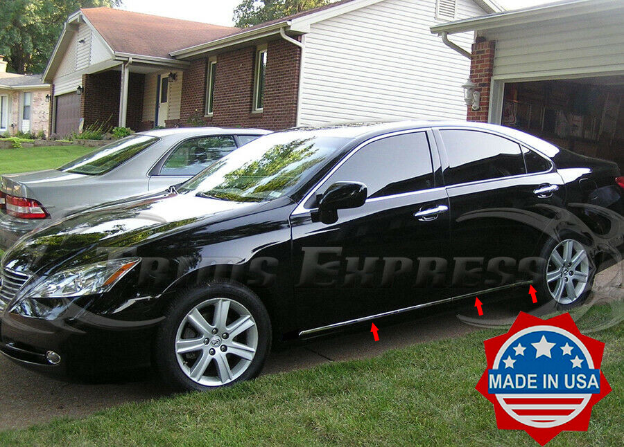 fit:07-2012 Lexus ES 350 6Pc Flat Stick-On Stainless Body Side Molding Trim 1/2\