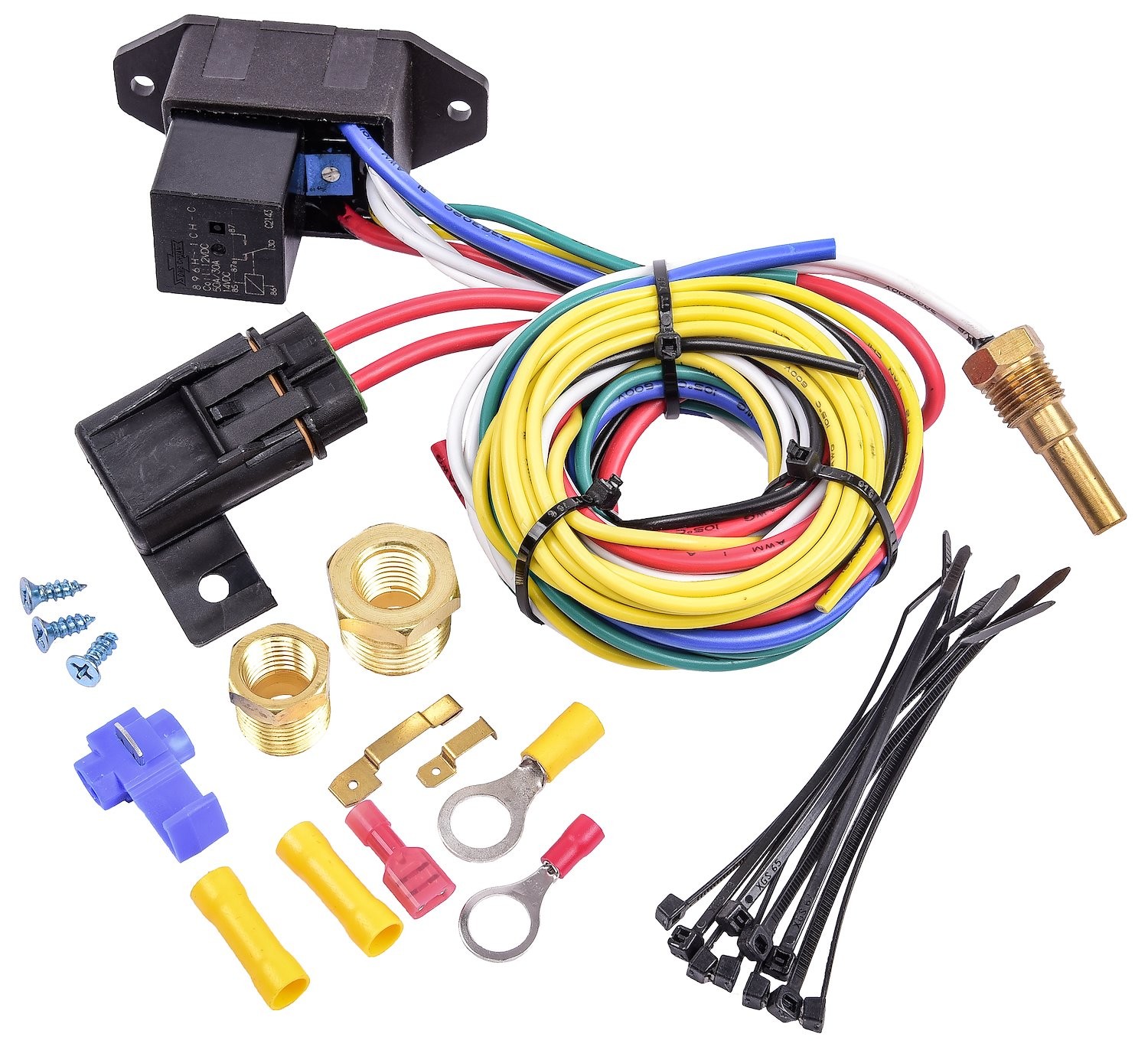 JEGS Adjustable Electric Fan Controller and Relay Kit [Thread-In Temperature