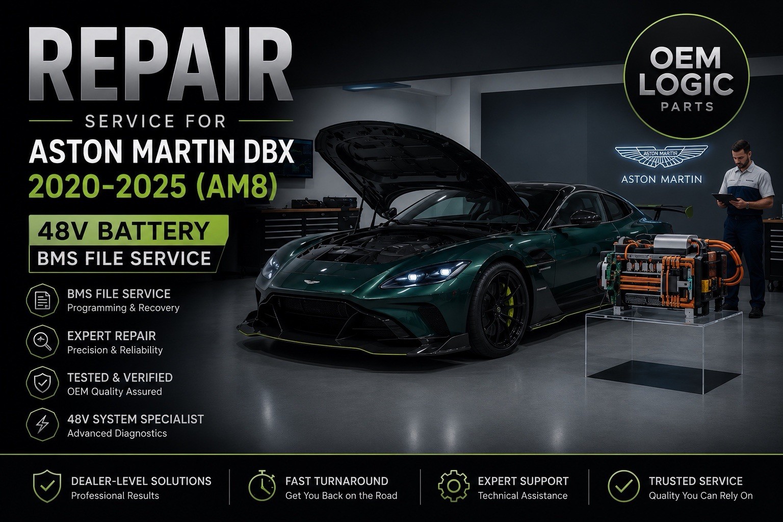 Aston Martin DBX 2020-2025 (AM8) 48V Battery BMS REPAIR Service Aston Martin DBX 2020-2025 (AM8) 48V Battery BMS REPAIR Service