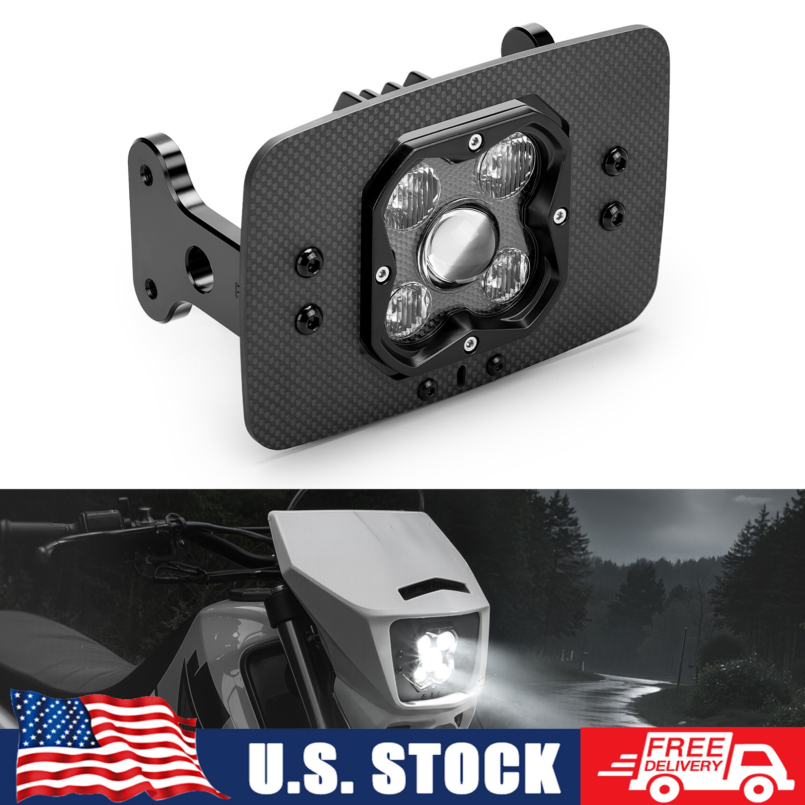 NICECNC LED Headlight Kit Headlight PLUG AND PLAY for Suzuki DR650S 2001-2026