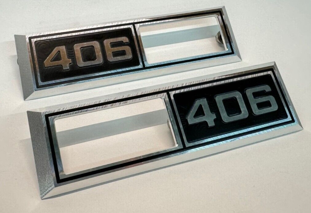 1968 Chevelle Impala Nova '406' Emblem Marker Light Bezel Front Fender Billet