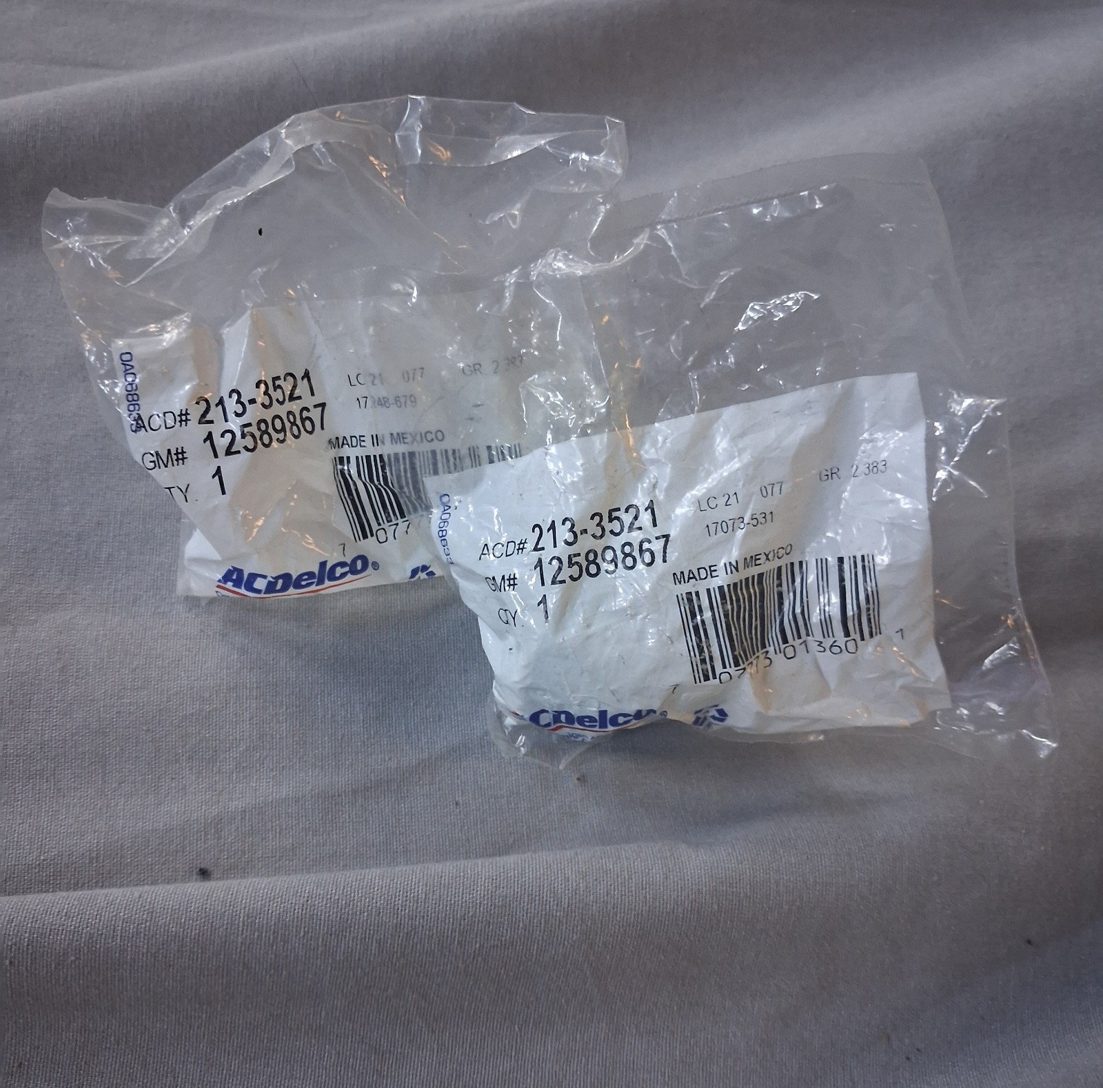 2 Genuine GM AC Delco 213-3521 OEM Chevy Knock Sensors #12589867. NOS Sealedbags
