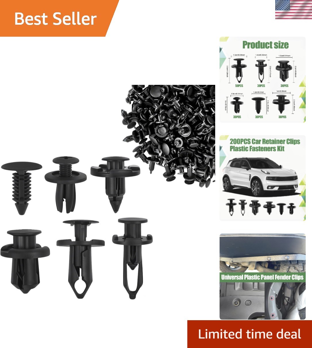 Versatile 200pc Car Panel Clips Set - Nylon Fastening Solution for Every Vehicle Versatile 200pc Car Panel Clips Set - Nylon Fastening Solution for Every Vehicle