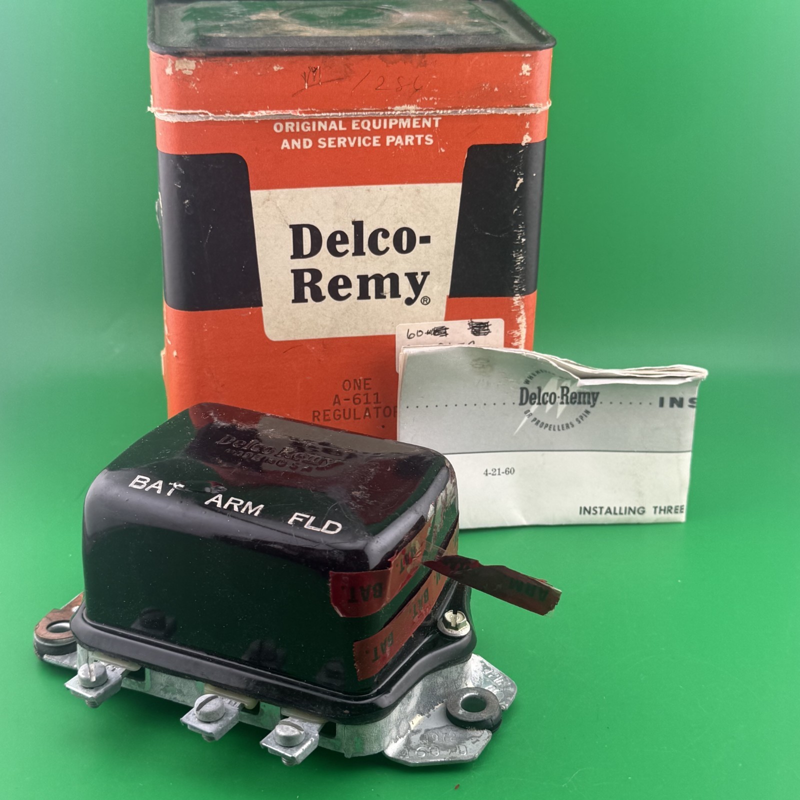 NOS OEM Delco Remy A-611 1972160 12V Voltage Regulator Vintage