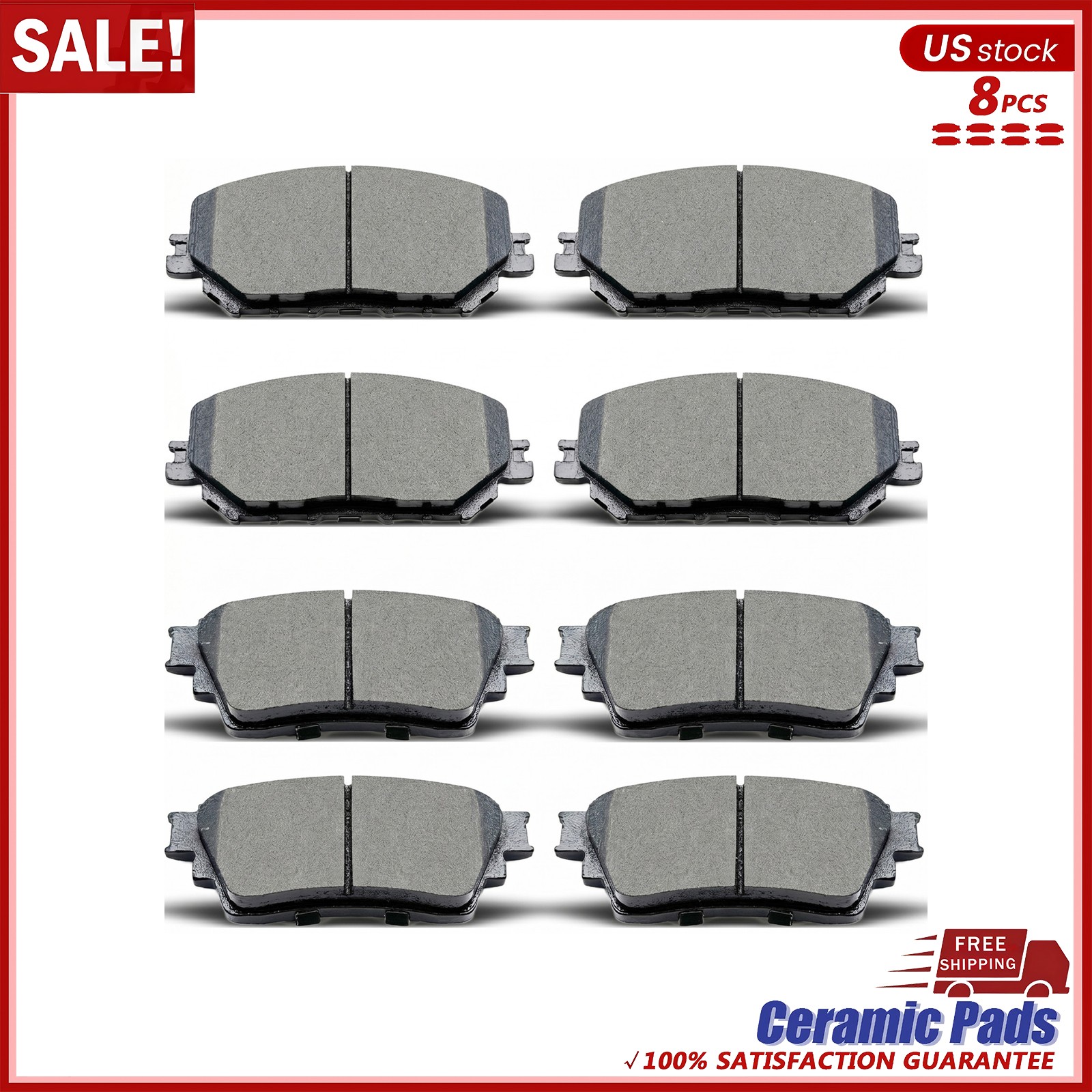 Front & Rear Premium Ceramic Brake Pads Fit For 2021 2022 2023 2024 Nissan Rogue