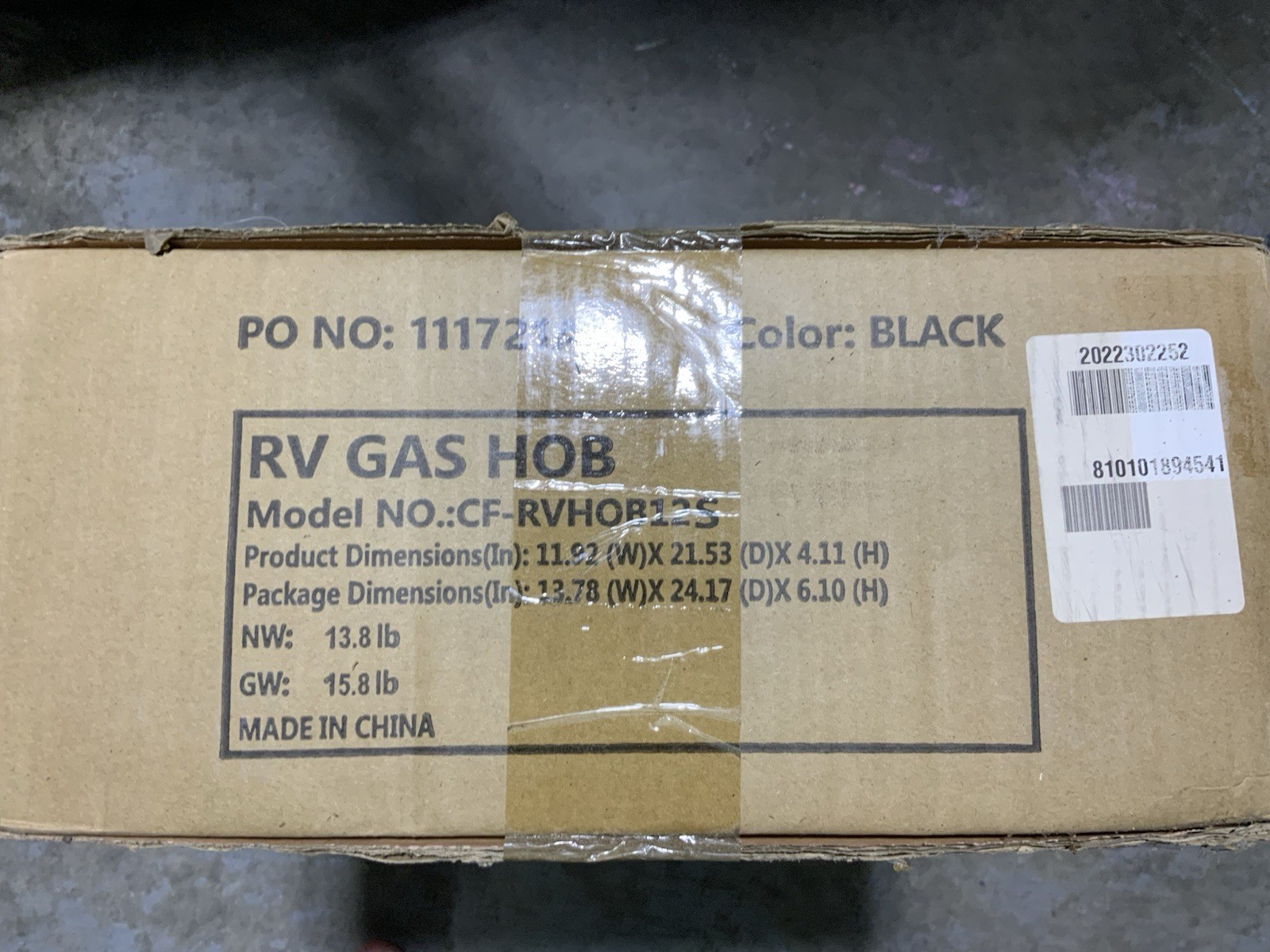Greystone RV Gas Double Burner Cooktop w/ Hinged Tempered Glass Cover