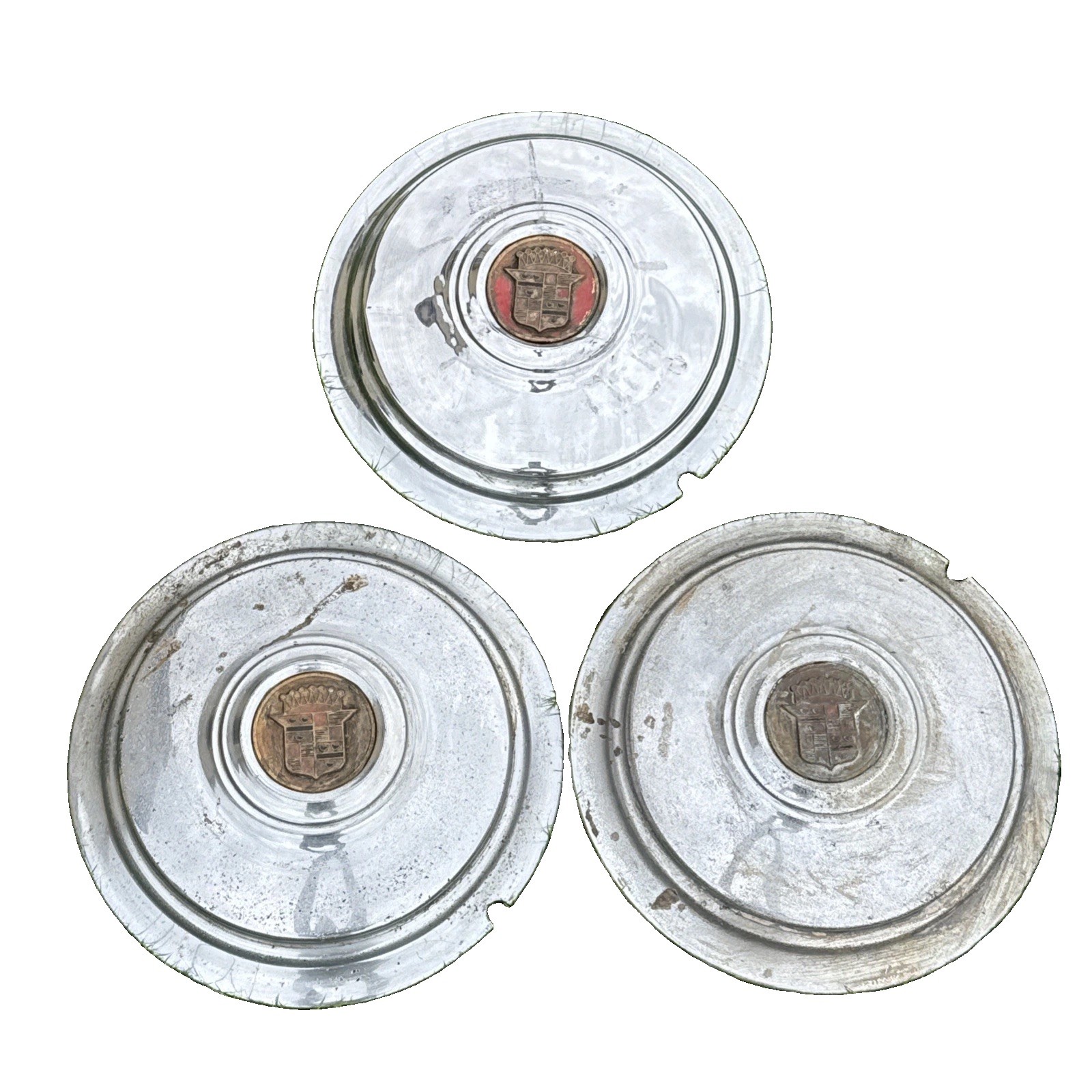 1941 1942 Cadillac Hubcap Set Of 3 1941 1942 Cadillac Hubcap Set Of 3