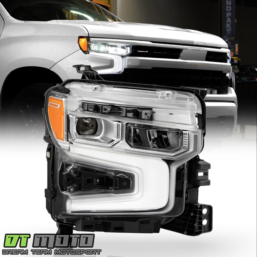 For 2022-2024 Chevy Silverado 1500 LT/RST Chrome Bezel LED Headlight - Passenger
