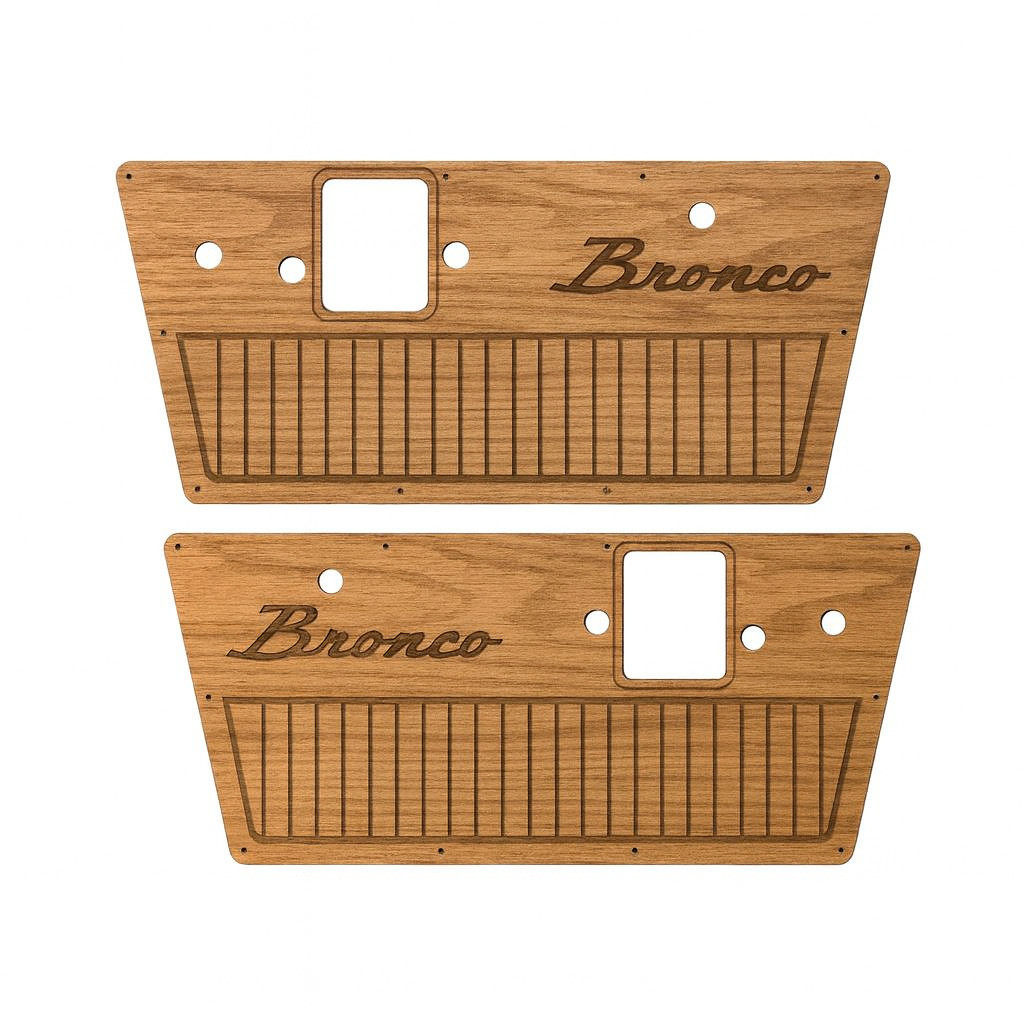 1968-1977 Early Ford Bronco Custom Door Panels - Real Wood - 1968-1977 Early Ford Bronco Custom Door Panels - Real Wood -