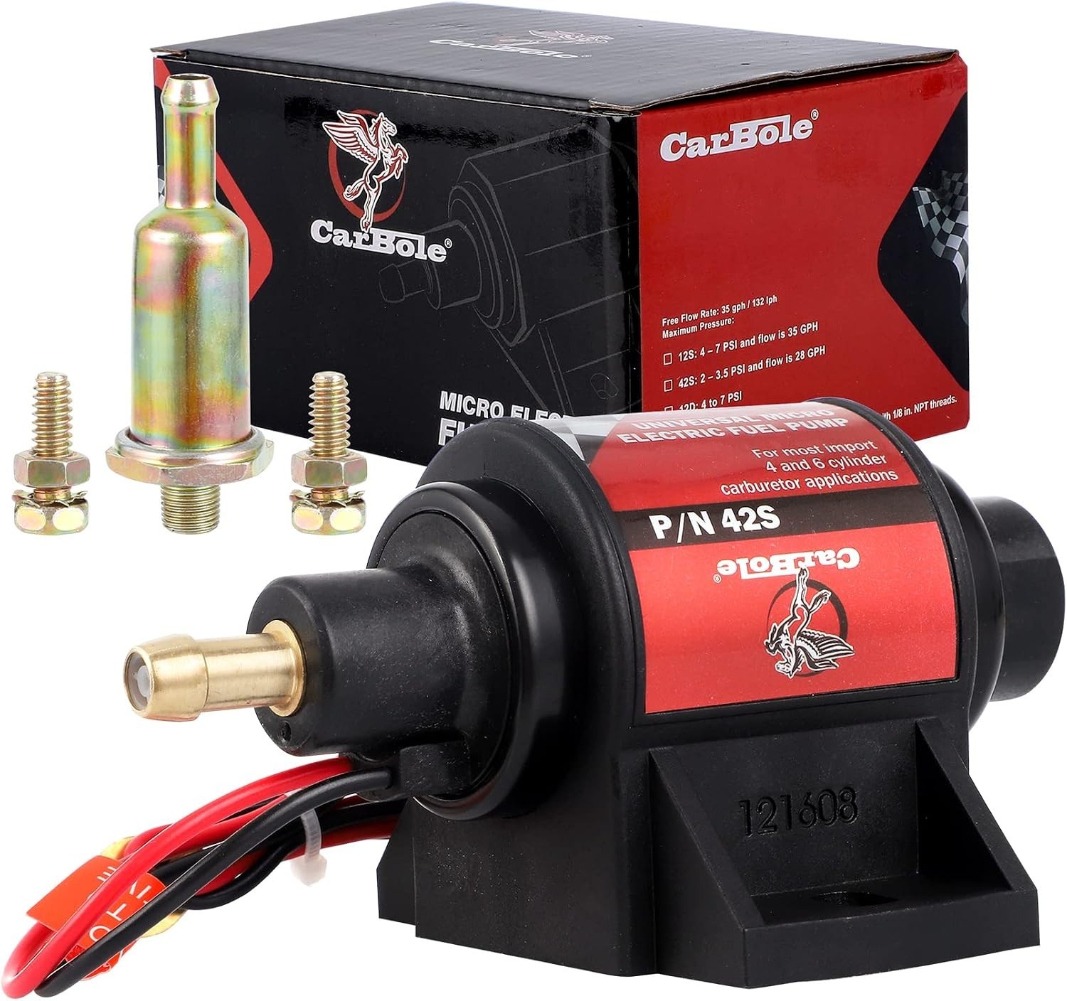 Durable 12V Inline Fuel Pump with 5/16\