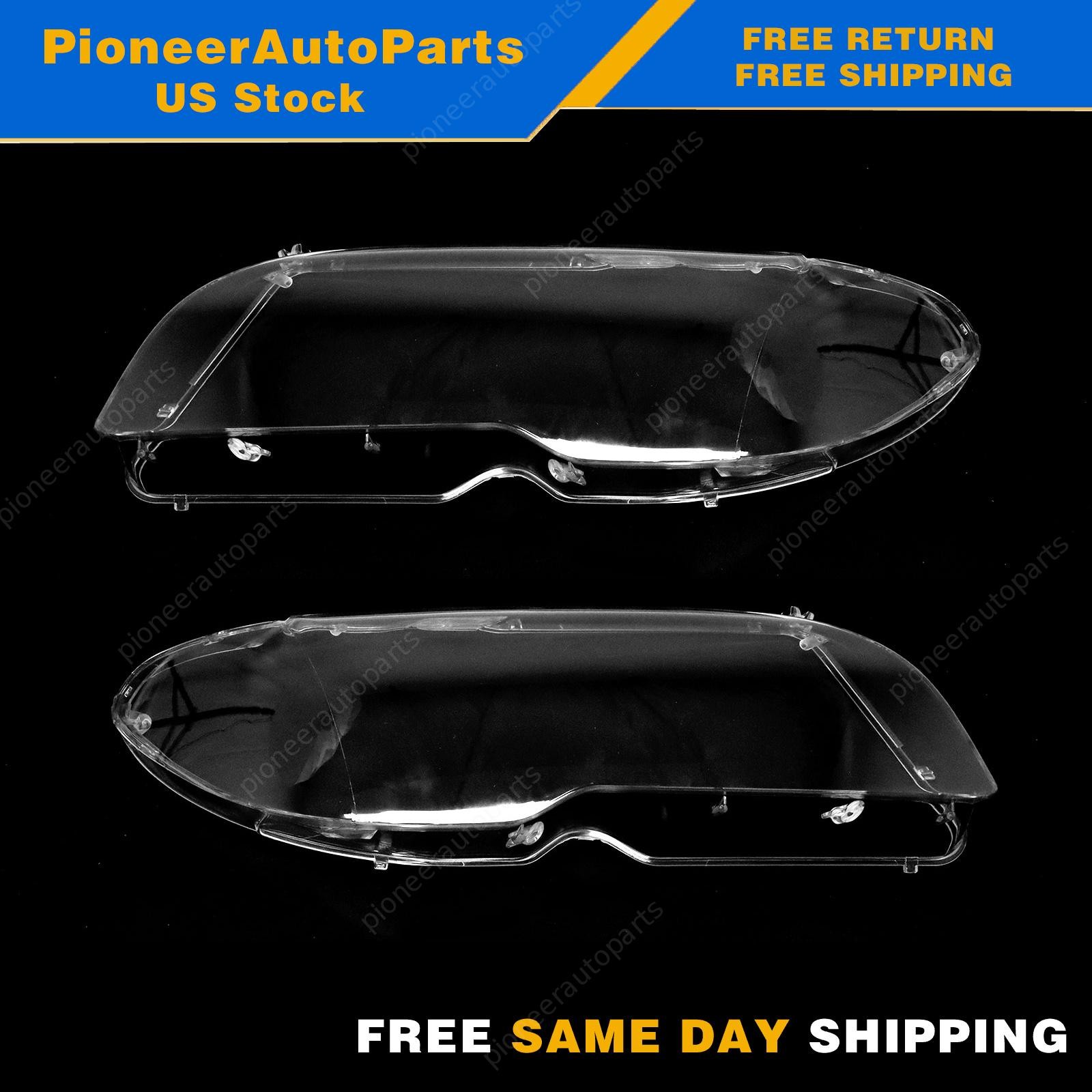For 2003-2006 BMW E46 2DR Coupe 325ci 330ci Left+Right Headlight Lens Cover 2X