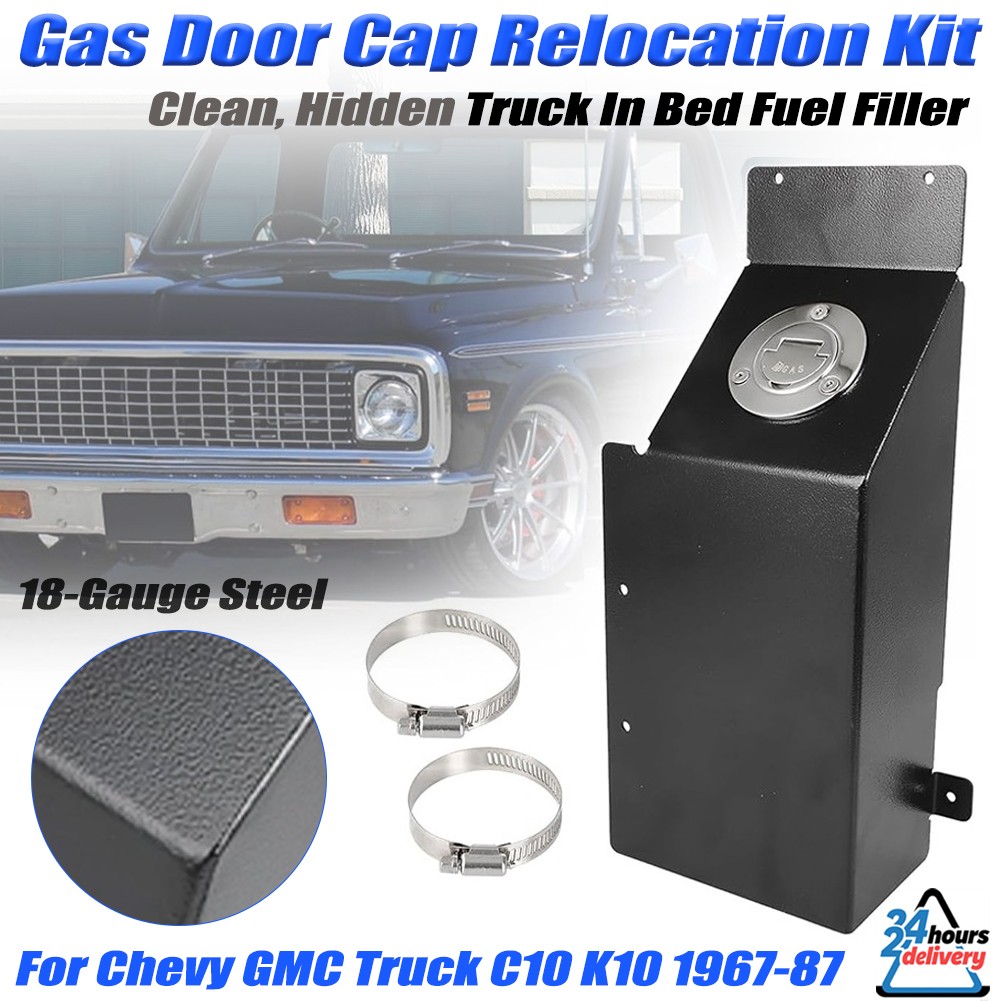 For 1967-1987 Chevy GMC Truck in Bed Fuel Filler Gas Door Gap Relocation Kit US