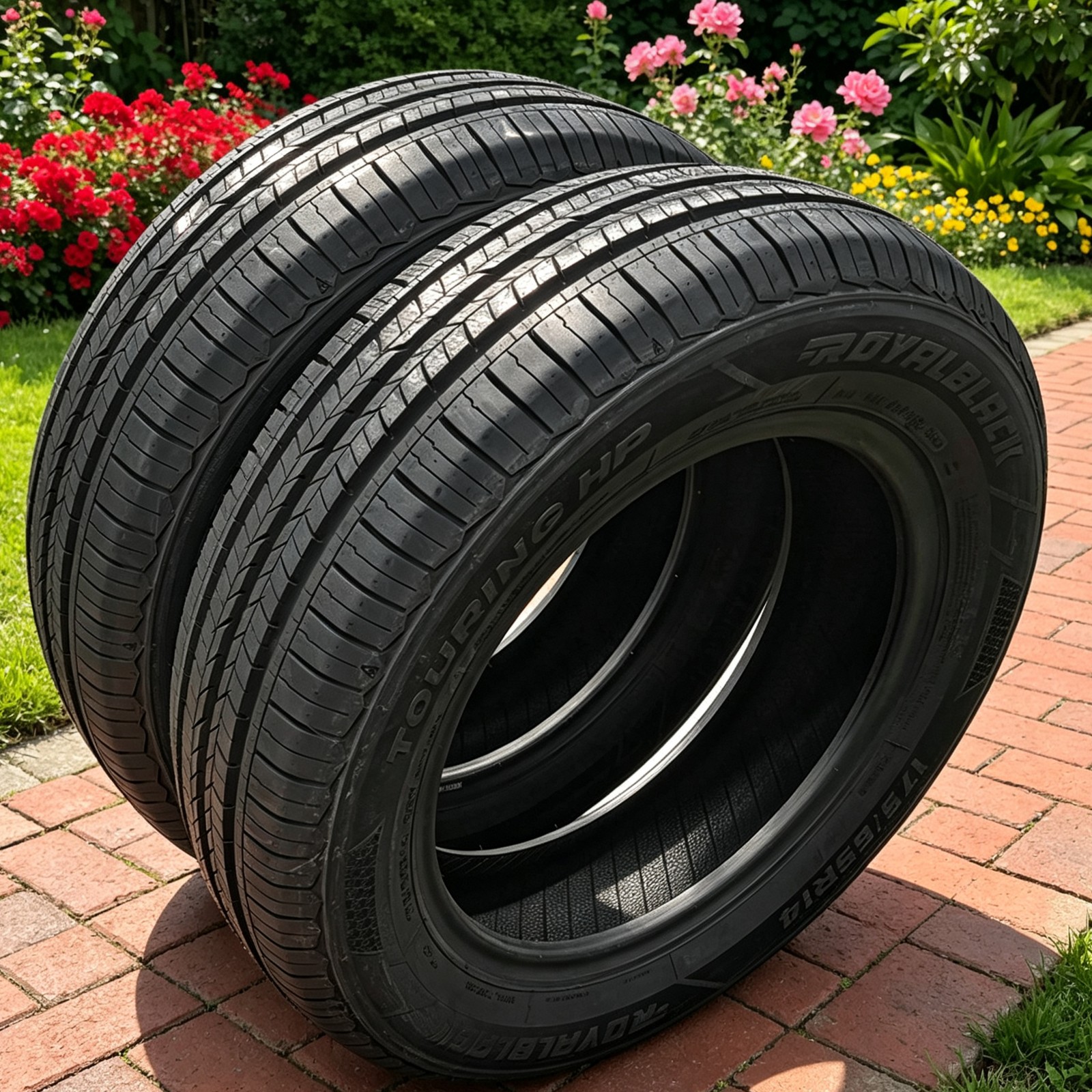 2 New 195/55R15 85V Royal Black TOURINGHP All Season UTQG 560AA Tires -Insured