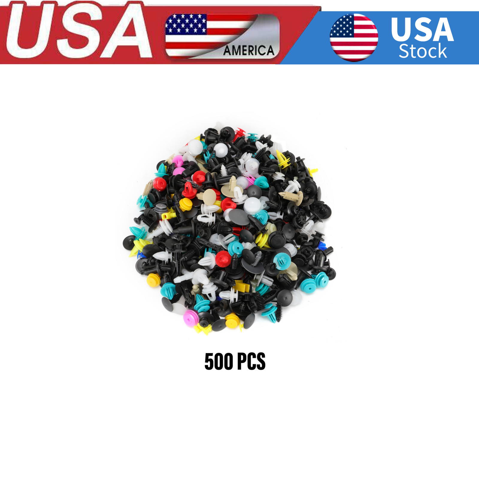 500pcs Auto Panel Trim Push Pin Rivet Clips Fastener Assortment Set