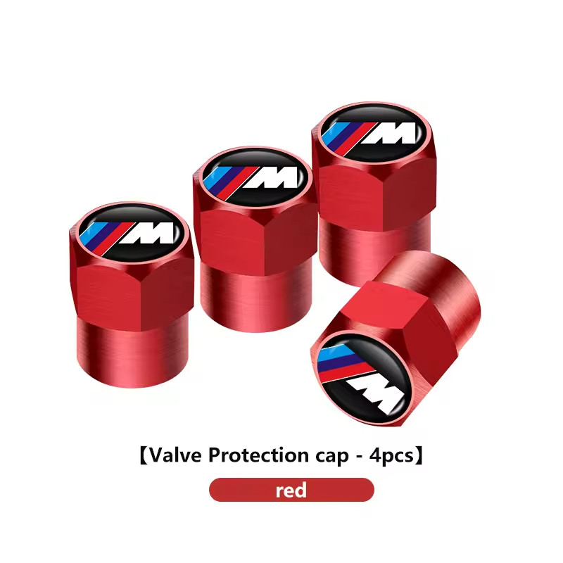 Genuine 4 Piece BMW M Sport Tyre Valve Dust Caps Black Stem Case Covers