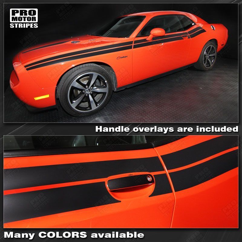 Dodge Challenger 2011-2023 Factory Style Dual Side Stripes Decals (Choose Color)