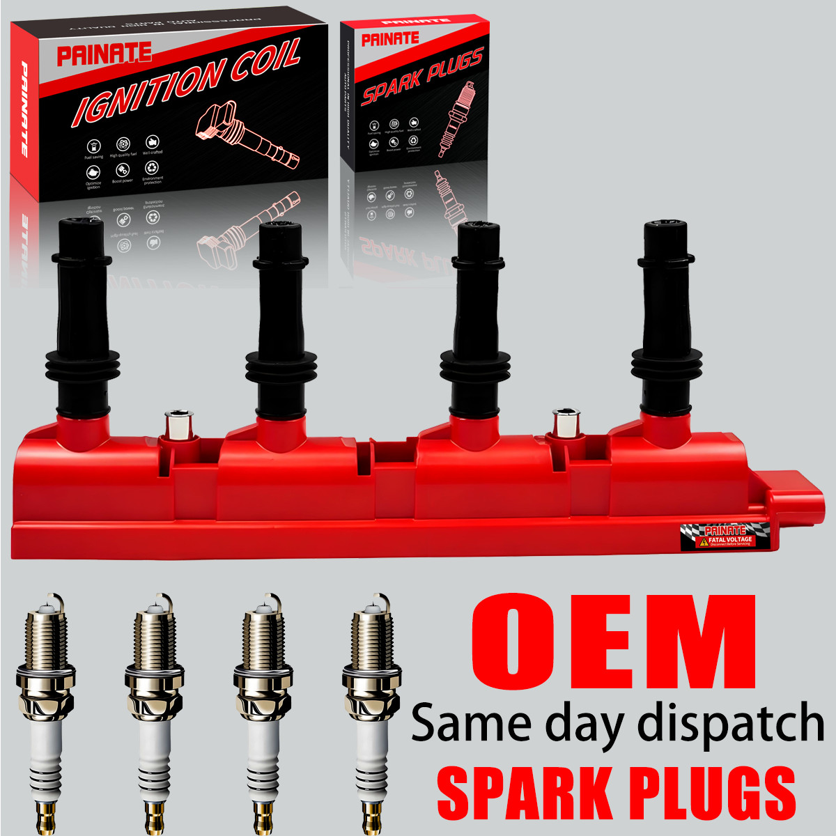 OEM High Performance Ignition Coil & Spark Plug For Chevy Cruze Sonic Buick 1.4L