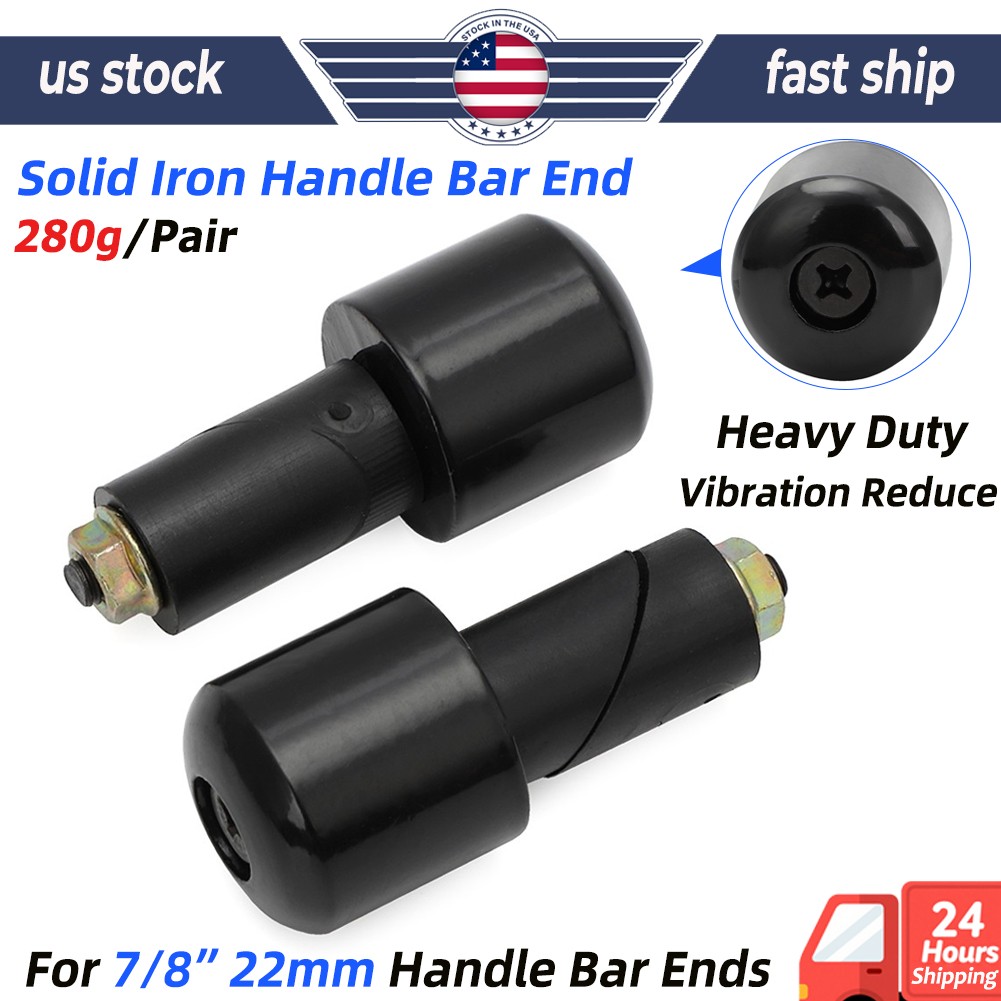 Solid Iron Handle Bar End Heavy Weight Vibration Reducing Grip Plug 7/8” 22mm US