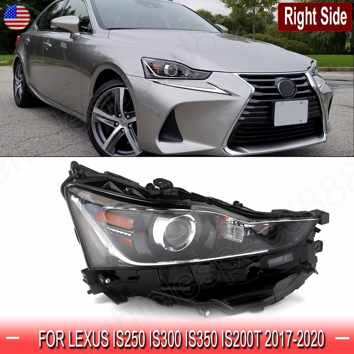 For Lexus IS250 IS300 IS350 IS200t 2017-2020 Front LED Headlight Assembly Right