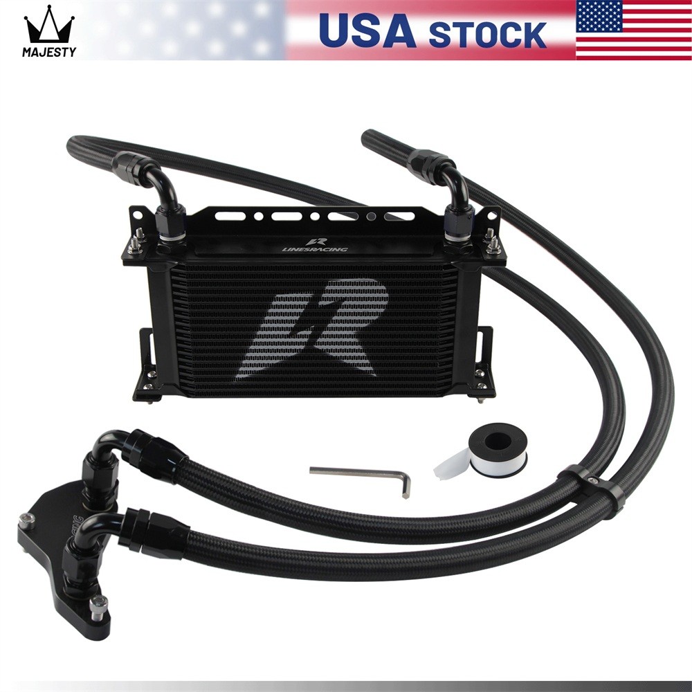AN10 19 Row Oil Cooler Kit Thermostat Adapter For BMW N54/N55 335i 335is 335xi
