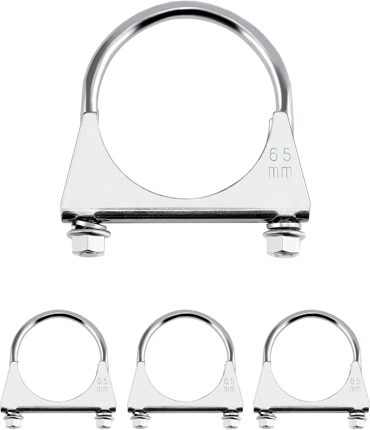 QWORK Stainless Steel U-Bolt Muffler/Exhaust Clamp (2.5\