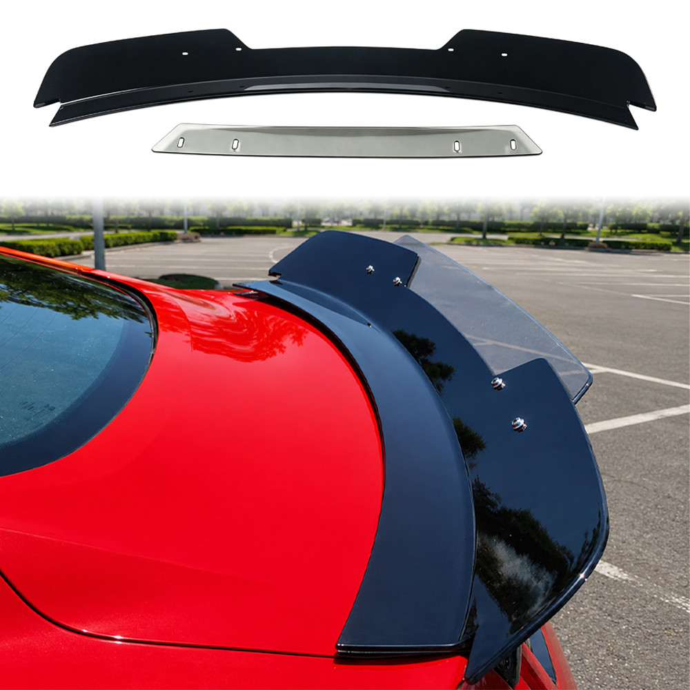 Fits 2015-2023 Mustang Coupe WickerBill Style Black Trunk Rear Spoiler Wing