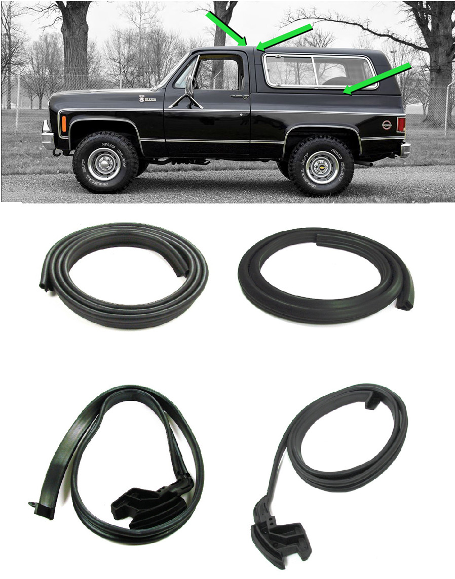 (4PC Set) Hard Top Side Weatherstrip Seal Kit for 1976-1991 Blazer & Jimmy