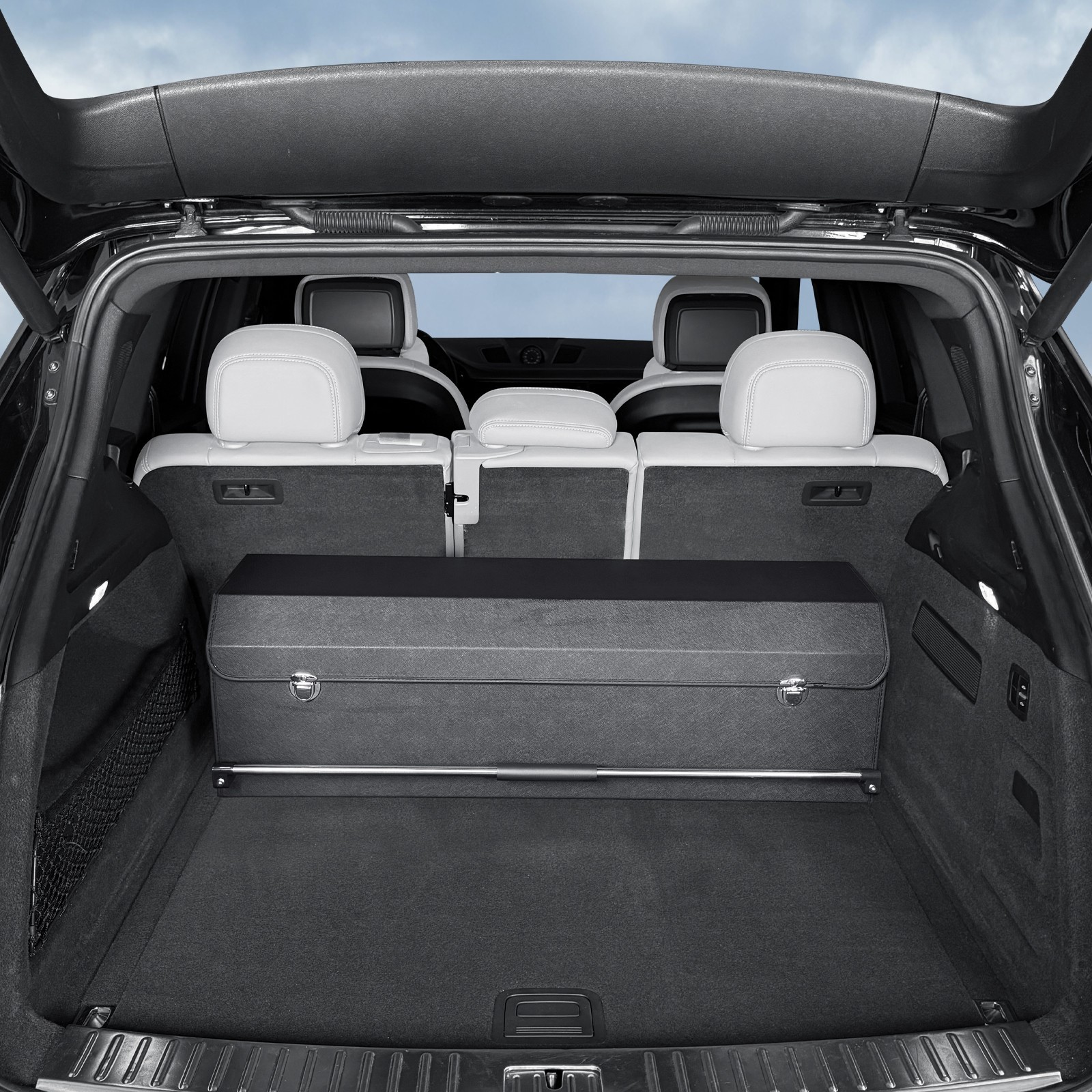 XCF XXL Leather Car Trunk Organizer with Lid & Sturdy Handle, 41.3x11.4x12.2in XCF XXL Leather Car Trunk Organizer with Lid & Sturdy Handle, 41.3x11.4x12.2in