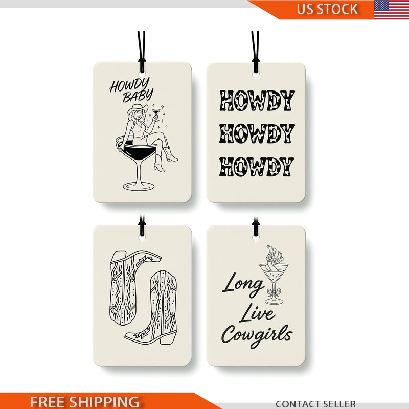 Western Cowgirl Cocktail Cologne Car Air Freshener, 4 Pcs Western Cowgirl Cocktail Cologne Car Air Freshener, 4 Pcs